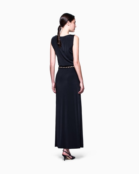 A|x Armani Exchange Shiny Long Viscose Jersey Long Dress