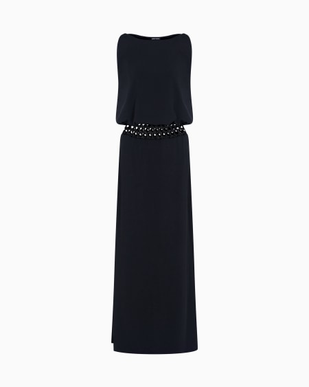 a|x armani exchange Shiny long viscose jersey long dress