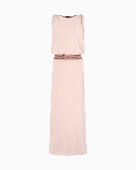 a|x armani exchange Shiny long viscose jersey long dress