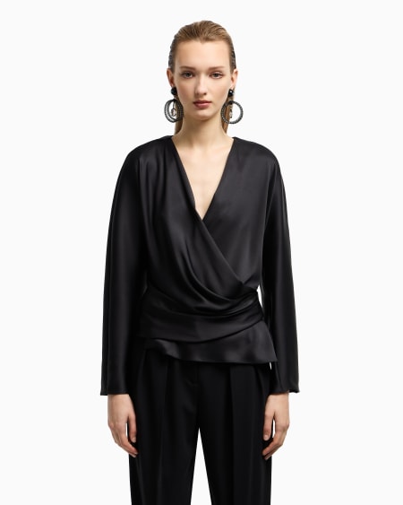 A|x Armani Exchange Shirt In Double-sided Silk Satin