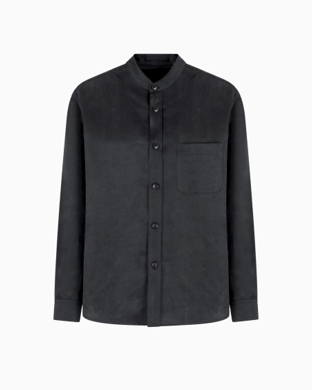 a|x armani exchange Shirt jacket in Lyocell and linen canvas