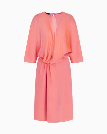 a|x armani exchange Short dress in two-tone silk chiffon