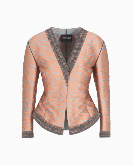 a|x armani exchange Short jacket in a jacquard silk blend