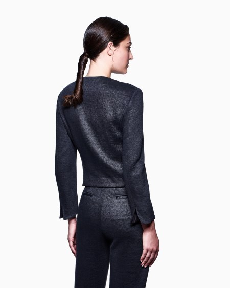 A|x Armani Exchange Short Jacket In A Viscose And Linen Jersey