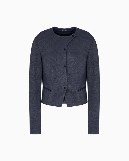 a|x armani exchange Short jacket in a viscose and linen jersey