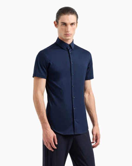 A|x Armani Exchange Short-sleeved Cotton-jersey Shirt