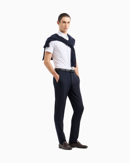 A|x Armani Exchange Short-sleeved Cotton-jersey Shirt