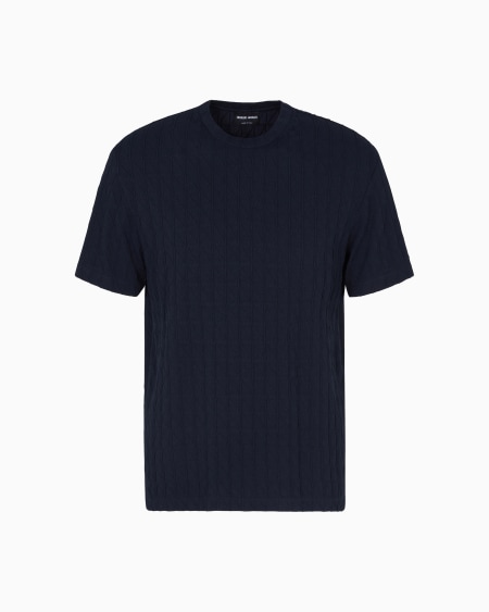 a|x armani exchange Short-sleeved crew-neck jumper in cashmere and silk
