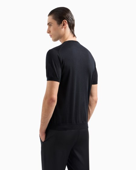 A|x Armani Exchange Short-sleeved Crew-neck Jumper In Silk And Cotton