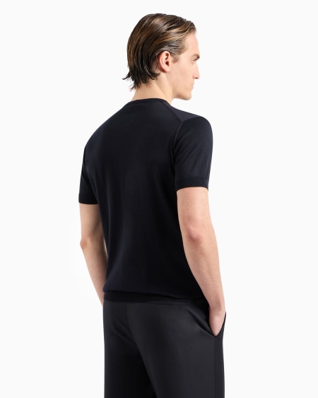 A|x Armani Exchange Short-sleeved Crew-neck Jumper In Silk And Cotton