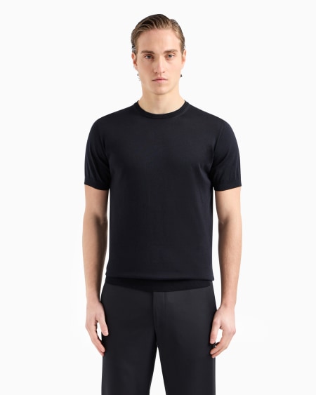 A|x Armani Exchange Short-sleeved Crew-neck Jumper In Silk And Cotton