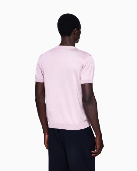 A|x Armani Exchange Short-sleeved Crew-neck Jumper In Silk And Cotton