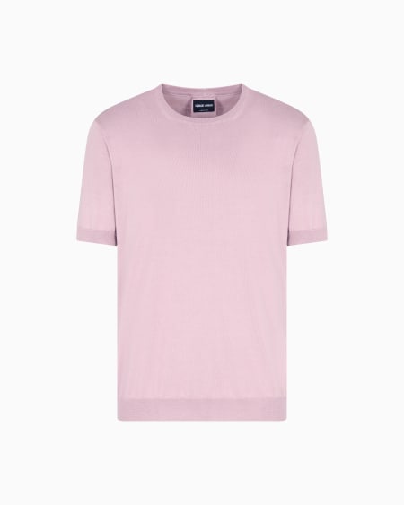 a|x armani exchange Short-sleeved crew-neck jumper in silk and cotton