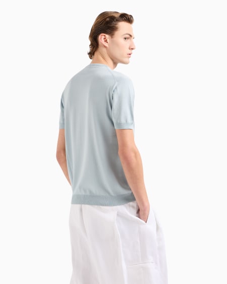 A|x Armani Exchange Short-sleeved Crew-neck Jumper In Silk And Cotton