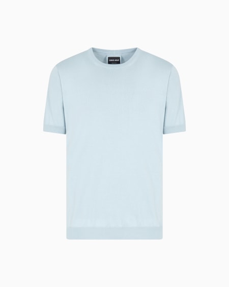 a|x armani exchange Short-sleeved crew-neck jumper in silk and cotton