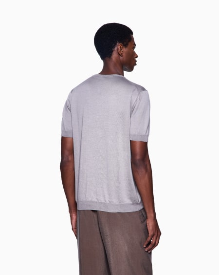 A|x Armani Exchange Short-sleeved Crew-neck Jumper In Silk And Cotton