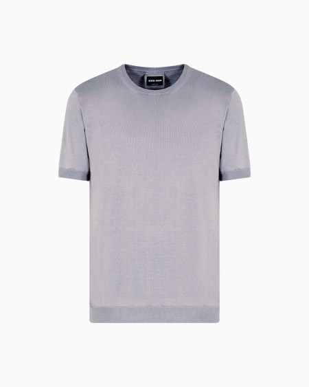 a|x armani exchange Short-sleeved crew-neck jumper in silk and cotton