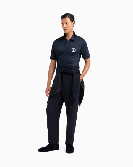 A|x Armani Exchange Short-sleeved Polo Shirt In Cotton Interlock