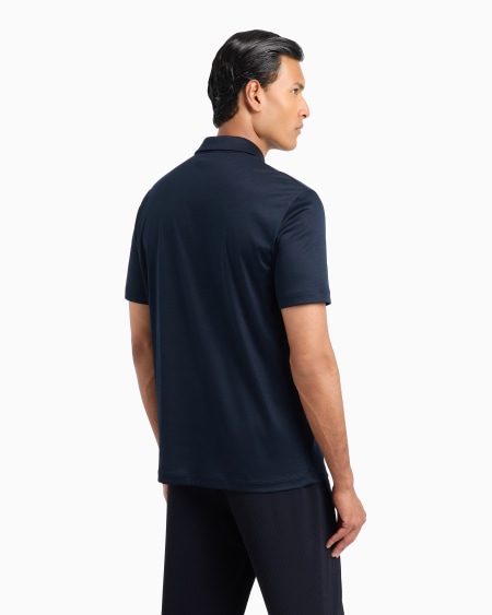 A|x Armani Exchange Short-sleeved Polo Shirt In Cotton Interlock