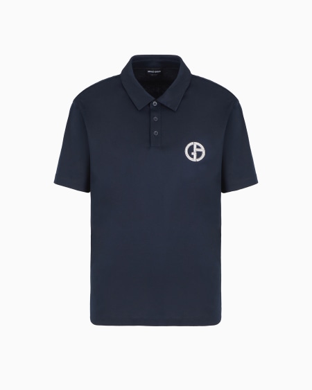 a|x armani exchange Short-sleeved polo shirt in cotton interlock