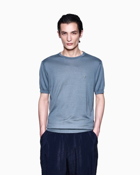 A|x Armani Exchange Short-sleeved Silk-cotton Jumper