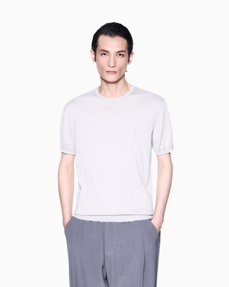 A|x Armani Exchange Short-sleeved Silk-cotton Jumper