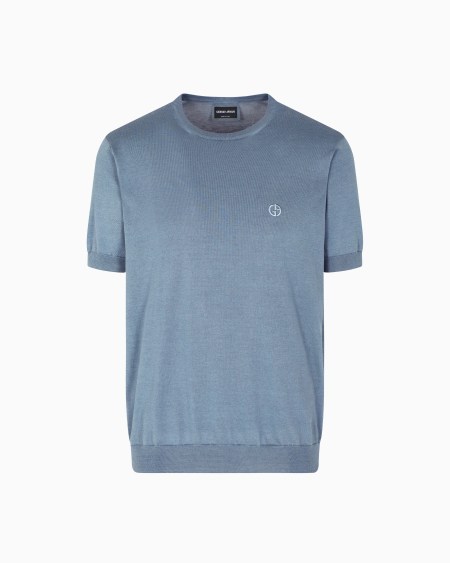a|x armani exchange Short-sleeved silk-cotton jumper