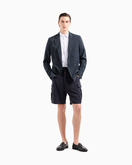 A|x Armani Exchange Short-sleeved Stretch Plain-knit Shirt