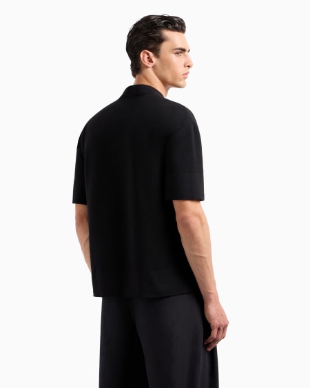 A|x Armani Exchange Short-sleeved V-neck Jumper In Virgin Wool