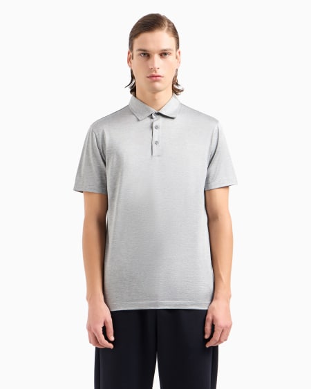 A|x Armani Exchange Silk And Cotton-mélange Jersey Polo Shirt