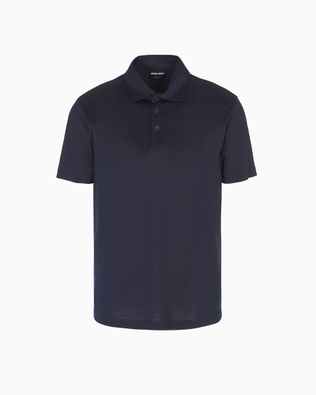 a|x armani exchange Silk and cotton-mélange jersey polo shirt