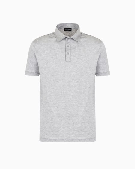 a|x armani exchange Silk and cotton-mélange jersey polo shirt