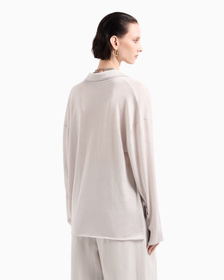 A|x Armani Exchange Silk And Linen Jumper With Draping