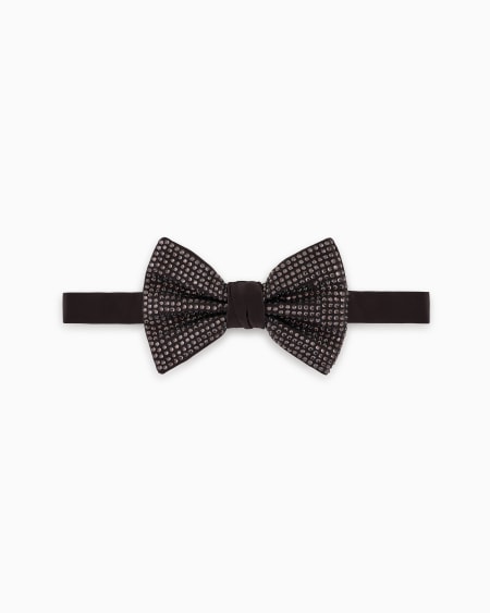 a|x armani exchange Silk and rhinestone knotted bow tie