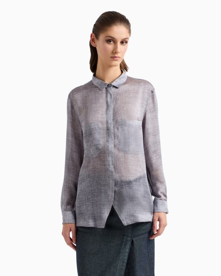 A|x Armani Exchange Silk-charmeuse Mélange-print Shirt