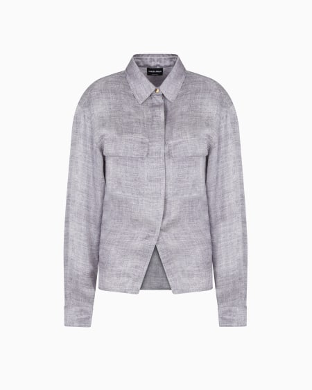 a|x armani exchange Silk-charmeuse mélange-print shirt