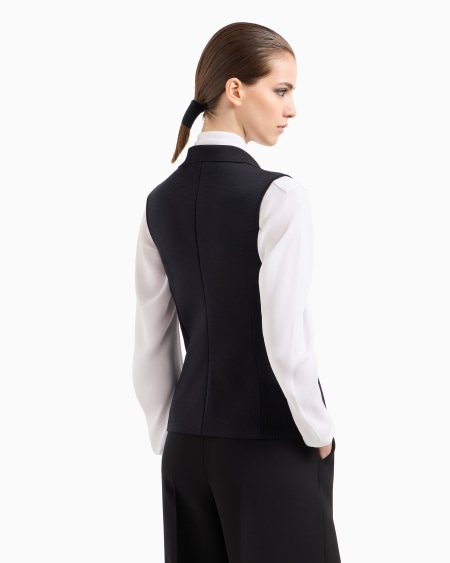 A|x Armani Exchange Silk Knit Double-breasted Gilet