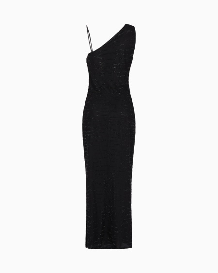 a|x armani exchange Silk long dress with rhinestone embroidery