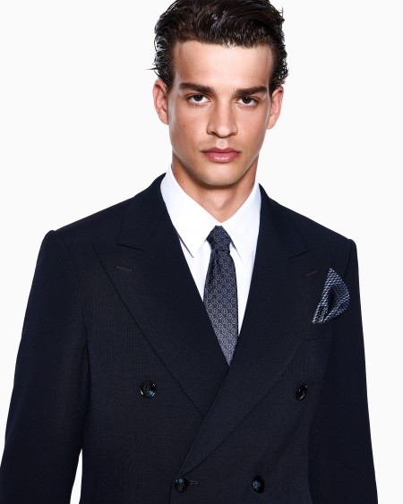 A|x Armani Exchange Silk Tie In Faded Monogram Jacquard Silk