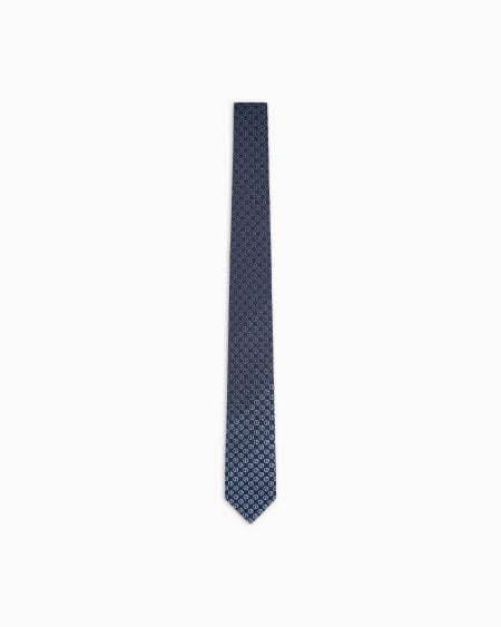 a|x armani exchange Silk tie in faded monogram jacquard silk