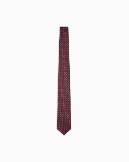 a|x armani exchange Silk tie with geometric jacquard motif