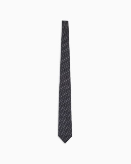 a|x armani exchange Silk tie with geometric jacquard motif