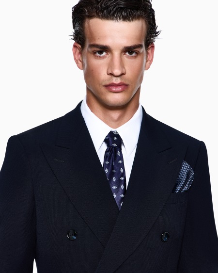 A|x Armani Exchange Silk Tie With Geometric Jacquard Motif