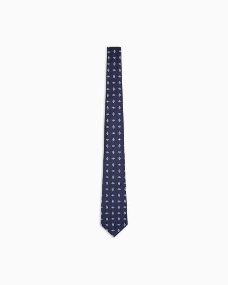a|x armani exchange Silk tie with geometric jacquard motif
