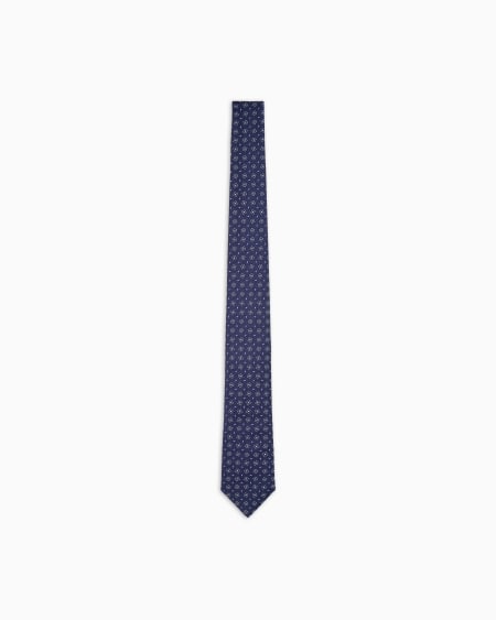 a|x armani exchange Silk tie with geometric jacquard motif