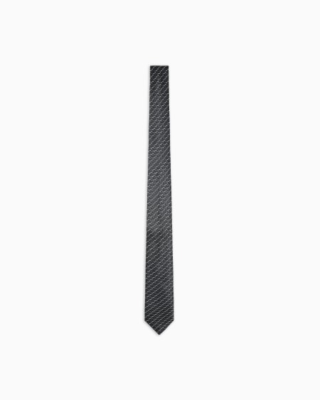a|x armani exchange Silk tie with jacquard chevron motif