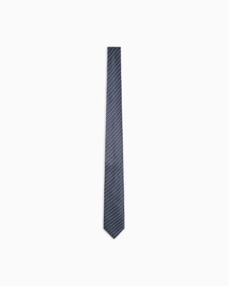 a|x armani exchange Silk tie with jacquard chevron motif