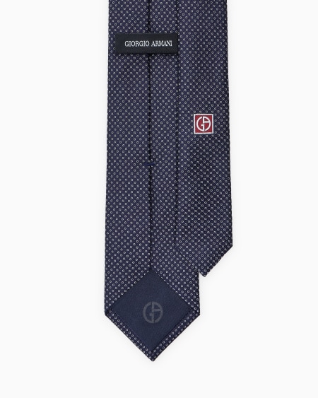 A|x Armani Exchange Silk Tie With Jacquard Micro-pattern