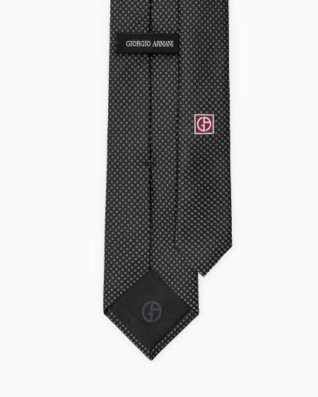 A|x Armani Exchange Silk Tie With Jacquard Micro-pattern
