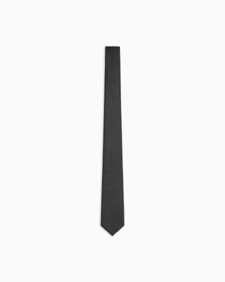 a|x armani exchange Silk tie with jacquard micro-pattern